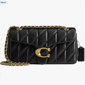 Coach 蔻驰 Taby Quilted 黑金菱格链条包