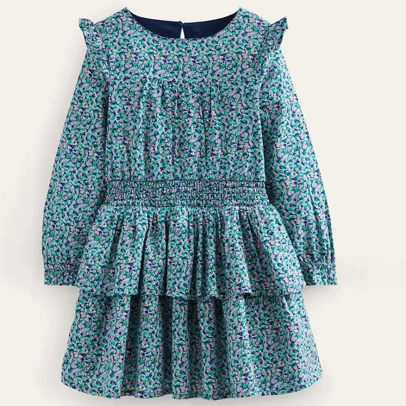 Boden 荷叶边碎花连衣裙