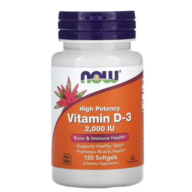 NOW Foods, 维生素 D3 120 粒软凝胶