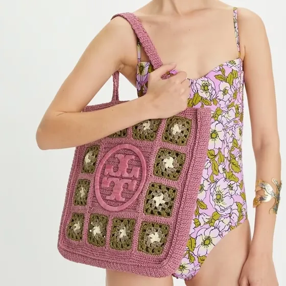 Tory Burch ELLA 夏日编织托特包