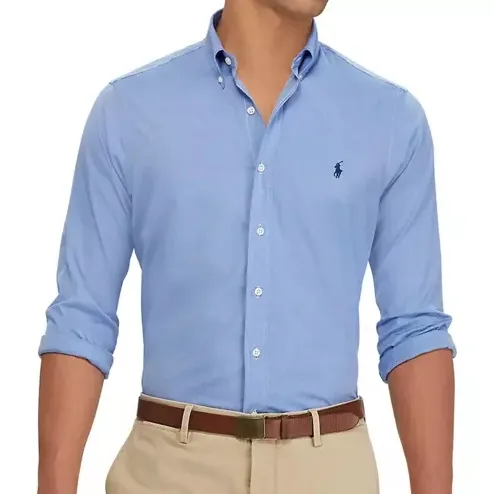 码数全！Ralph Lauren 拉夫劳伦蓝色衬衫 带小马标