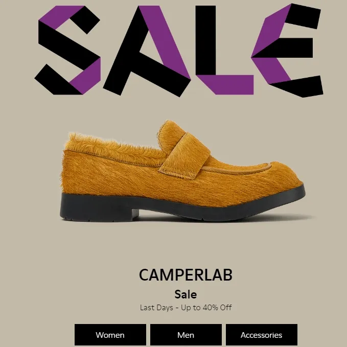 Camper 美站：折扣区上新热卖！Milah 乐福鞋$95、Hoops 帆布鞋$75