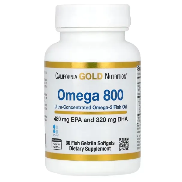 California Gold Nutrition, Omega 800 超浓缩鱼油 1,000 毫克，30 粒鱼明胶软凝胶