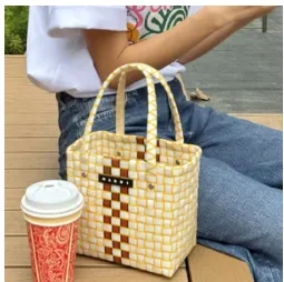 Marni 白色 & 黄色 Box Basket 儿童托特包