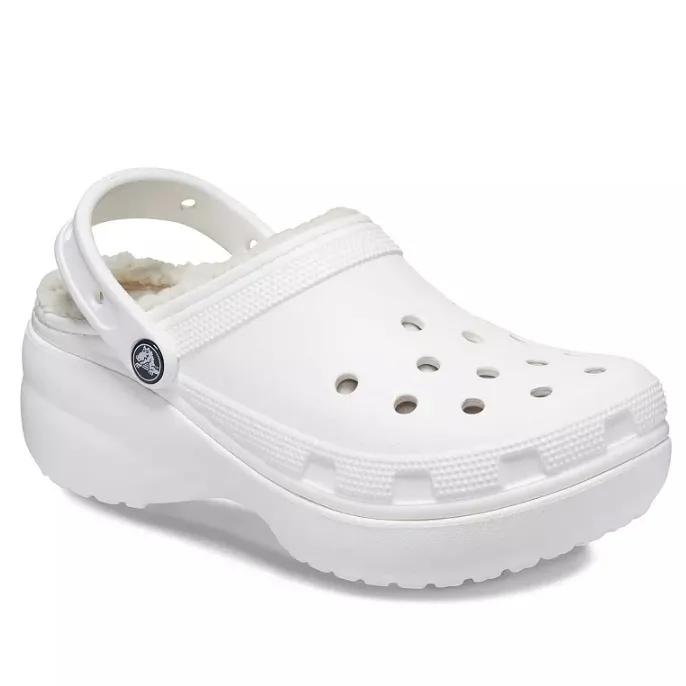 大码捡漏！Crocs 卡骆驰白色加绒云朵洞洞鞋