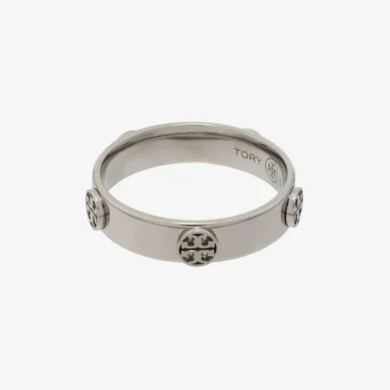 Tory Burch 汤丽柏琦 双T Logo 镀银戒指