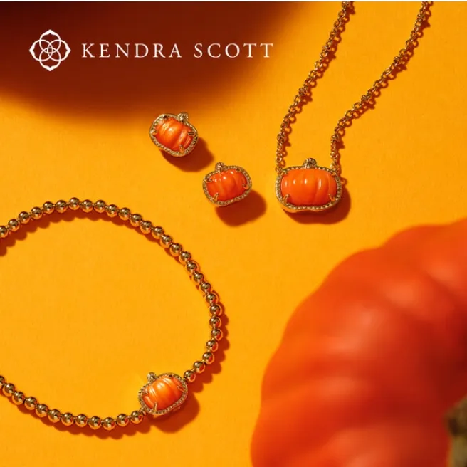 Kendra Scott：万圣节配饰大量上新 南瓜金短吊坠项链$65