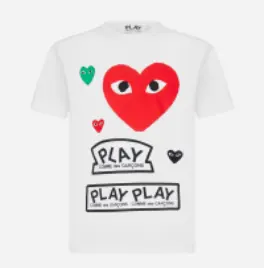Comme Des Garcons Play 爱心刺绣T恤