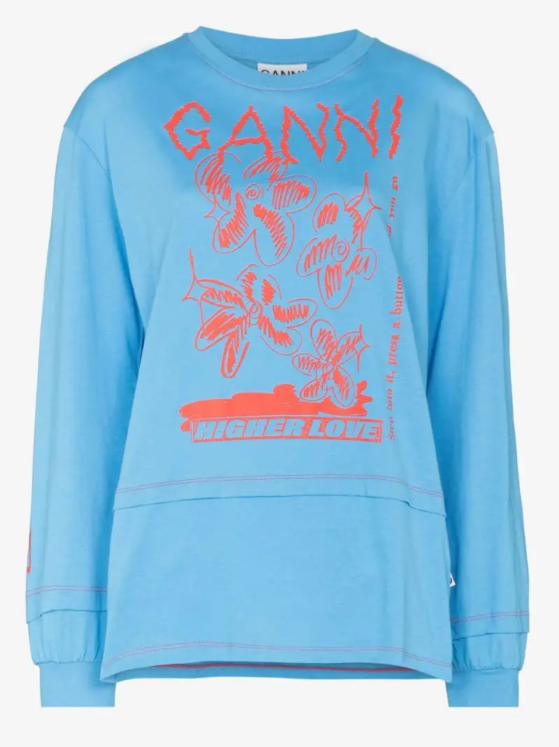 ganni 印花长袖
