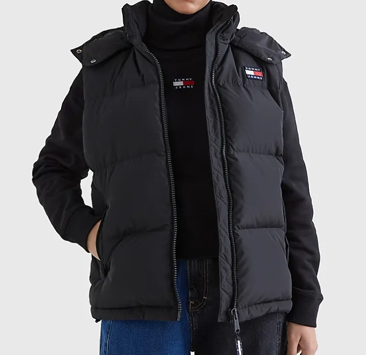 Tommy Hilfiger 纯色连帽羽绒背心
