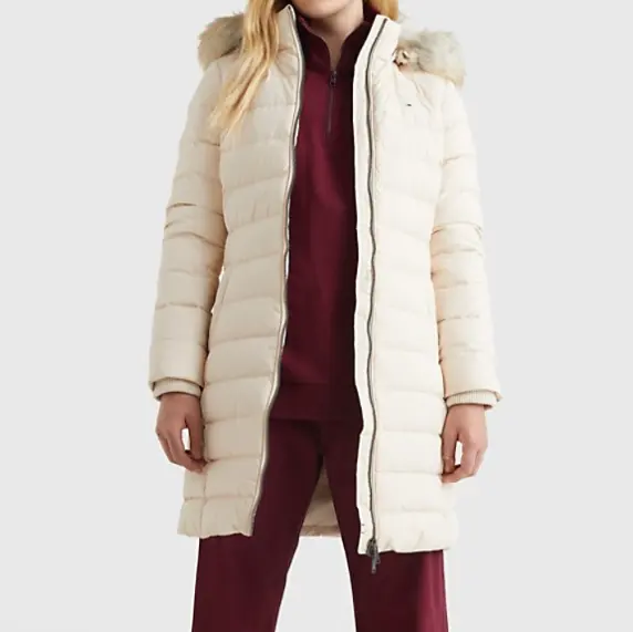 Tommy Hilfiger 连帽长款羽绒服