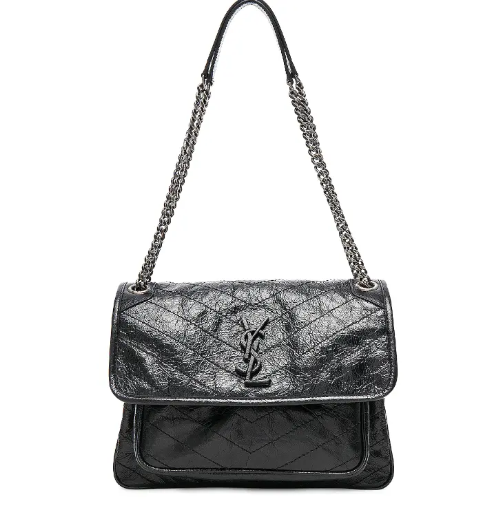 SAINT LAURENT 黑银中号Niki 链条包