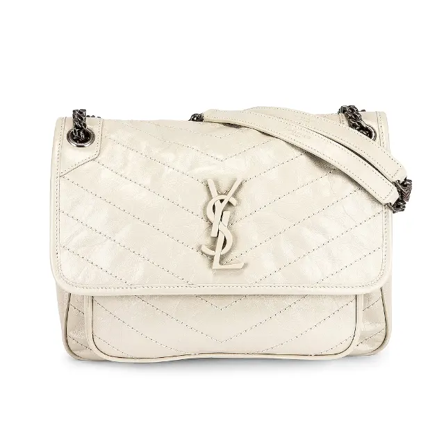 SAINT LAURENT 奶白中号Niki 链条包