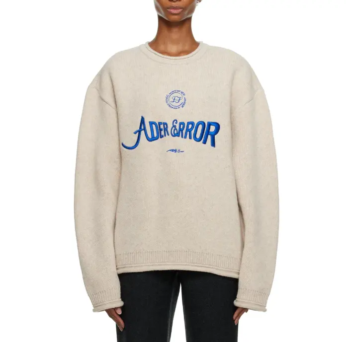 Ader Error 米色刺绣Logo毛衣