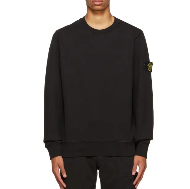 量少！STONE ISLAND 黑色圆领卫衣
