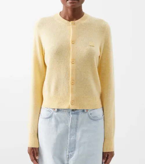 ACNE STUDIOS Face-logo wool  开衫