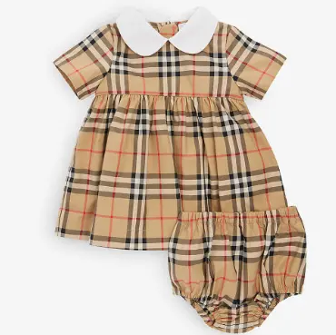 Burberry 弹力棉连衣裙和灯笼裤套装