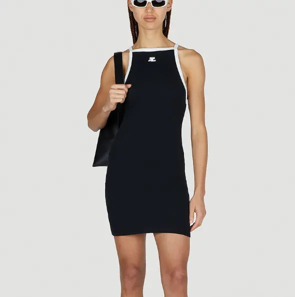 COURRÈGES 黑色吊带裙