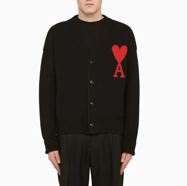 Ami Paris 红心logo黑色针织衫