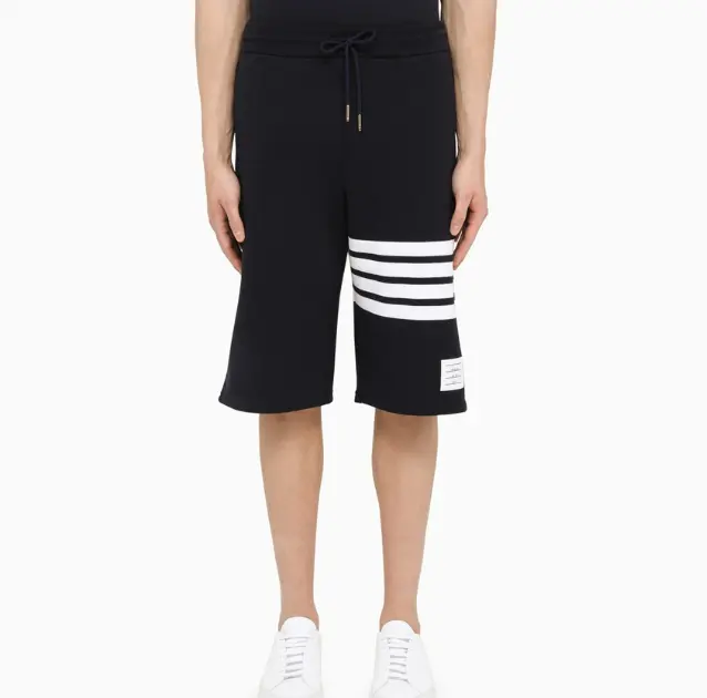 Thom Browne 藏青色四道杠运动短裤