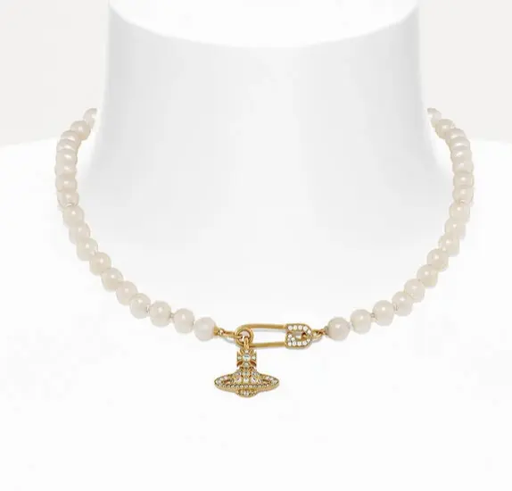 Vivienne Westwood 金色别针珍珠项链