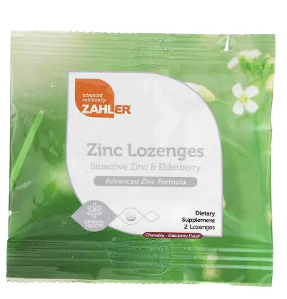 好物试用！Zahler 锌锭剂 生物活性锌和接骨木果，2 粒咀嚼锭剂