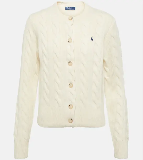 POLO RALPH LAUREN 奶白色羊毛羊绒款开衫