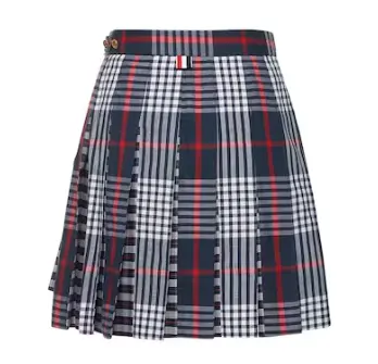 Thom Browne 格纹棉质马德拉斯布迷你短裙
