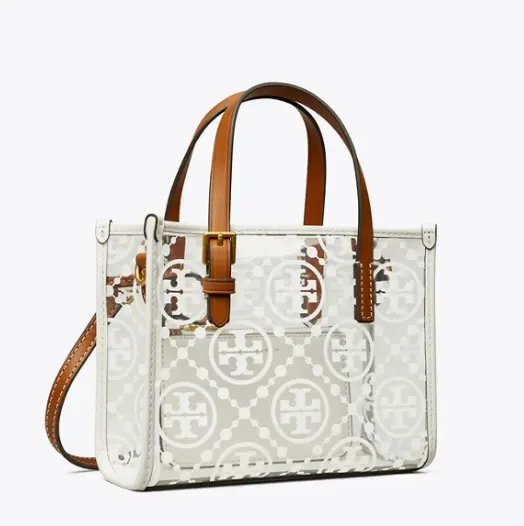 Tory Burch 迷你 T MONOGRAM 透明托特