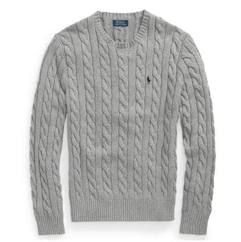 POLO RALPH LAUREN 灰色绞花毛衣
