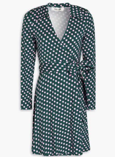 DVF Demetria 平纹印花裹身裙