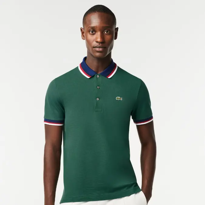 Lacoste 撞色领 Polo 衫