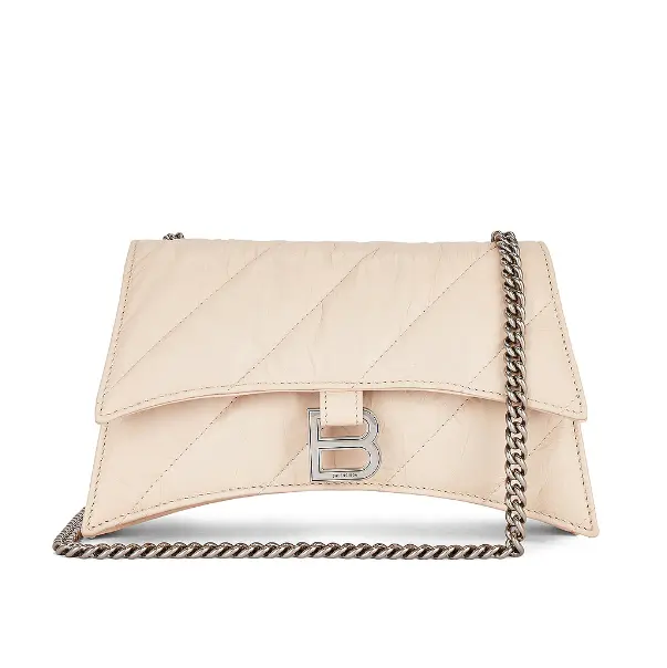 BALENCIAGA CRUSH 米白链条包