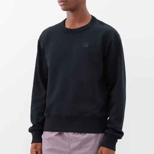 ACNE STUDIOS 囧脸贴标黑色卫衣