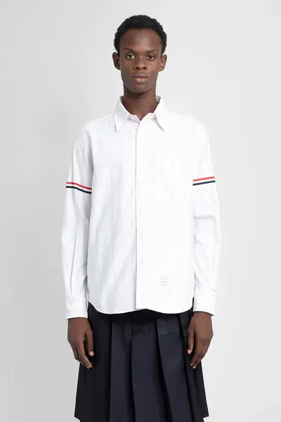 THOM BROWNE 红白蓝袖标条纹衬衫
