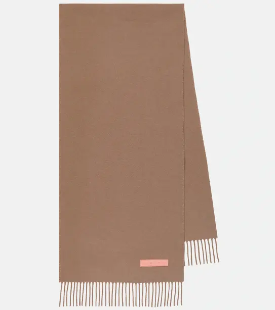 ACNE STUDIOS 卡其色羊毛围巾