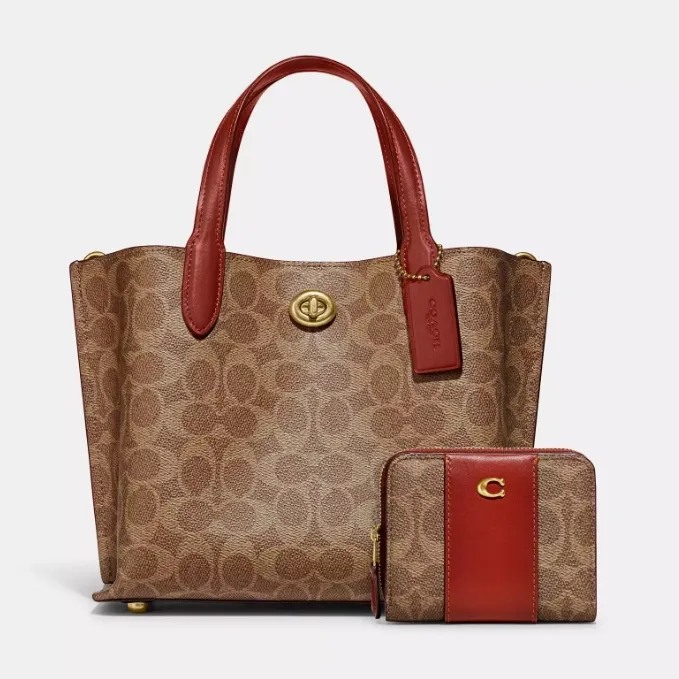 COACH 蔻驰 Willow 24 老花托特包+钱包