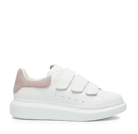 ALEXANDER MCQUEEN 粉尾魔术贴小白鞋