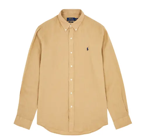 POLO RALPH LAUREN 小马刺绣卡其色衬衫