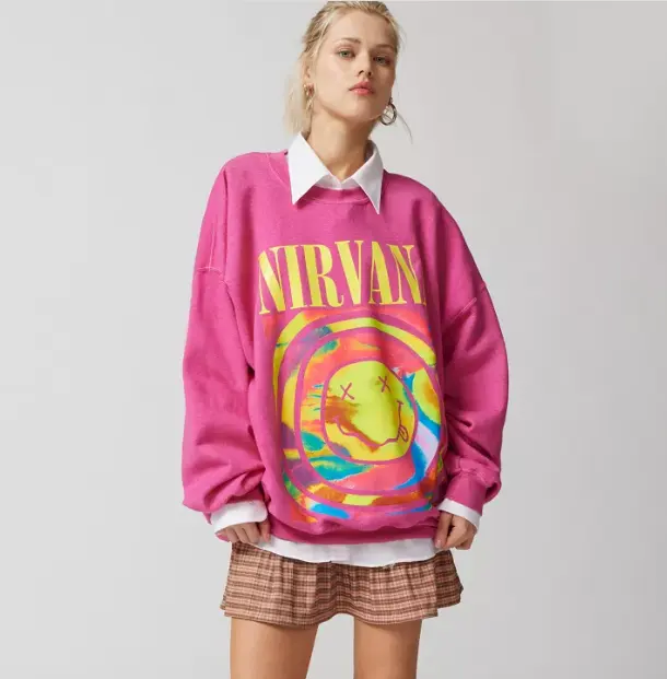 Nirvana Smile 扎染圆领套头衫
