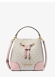 Michael Kors  Mercer 小号粉色老花水桶包