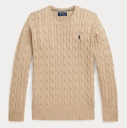 多色可入！Polo Ralph Lauren 拉夫劳伦 大童款圆领绞花毛衣