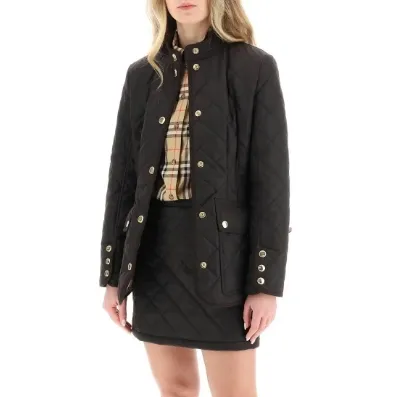 BURBERRY Quilted waxed 女士油蜡夹克