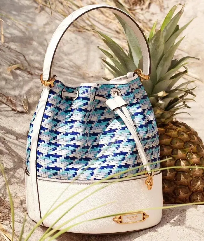 Kate Spade Gramercy 中号编织水桶包