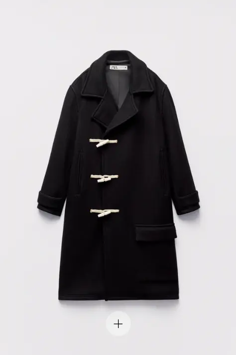 Zara 牛角大衣