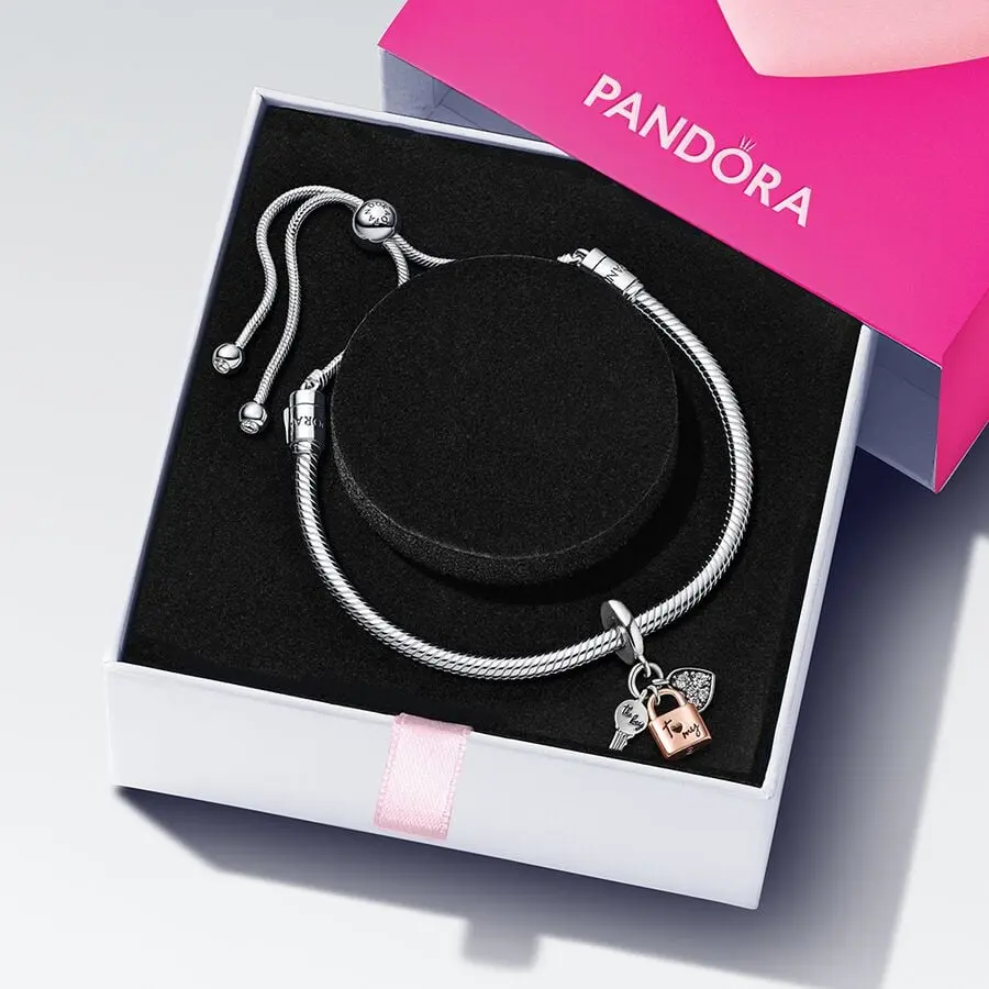 Pandora 双色挂锁手链套装
