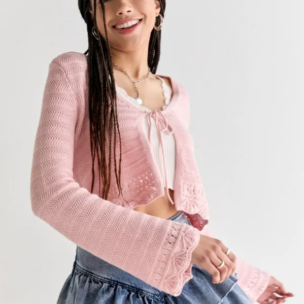 Francesca's Lucia 正面系带开衫