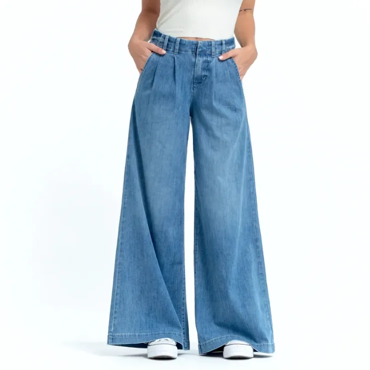 1822 Denim 蓝色阔腿裤