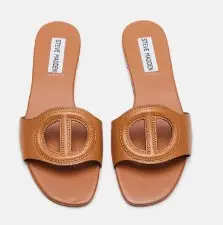 Steve Madden 棕褐色皮革凉拖