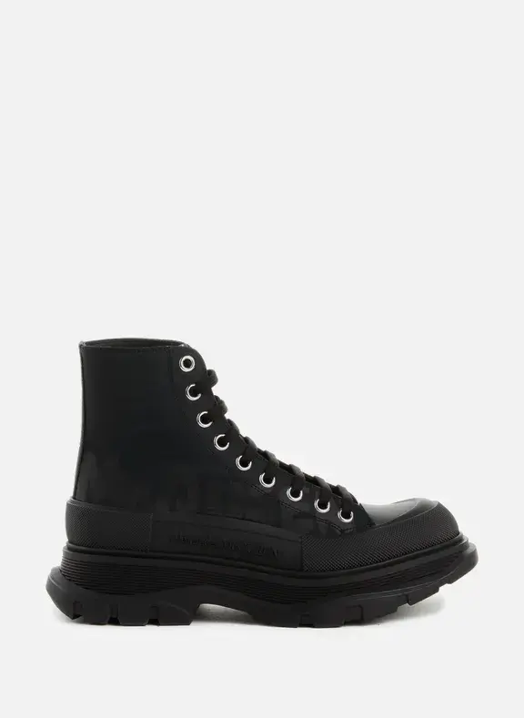 Alexander Mcqueen 黑色高帮厚底靴